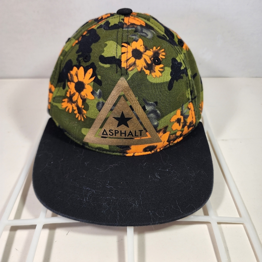 Hat Asphalt Clothing Orange Street Floral Camo Snap-Back Hat